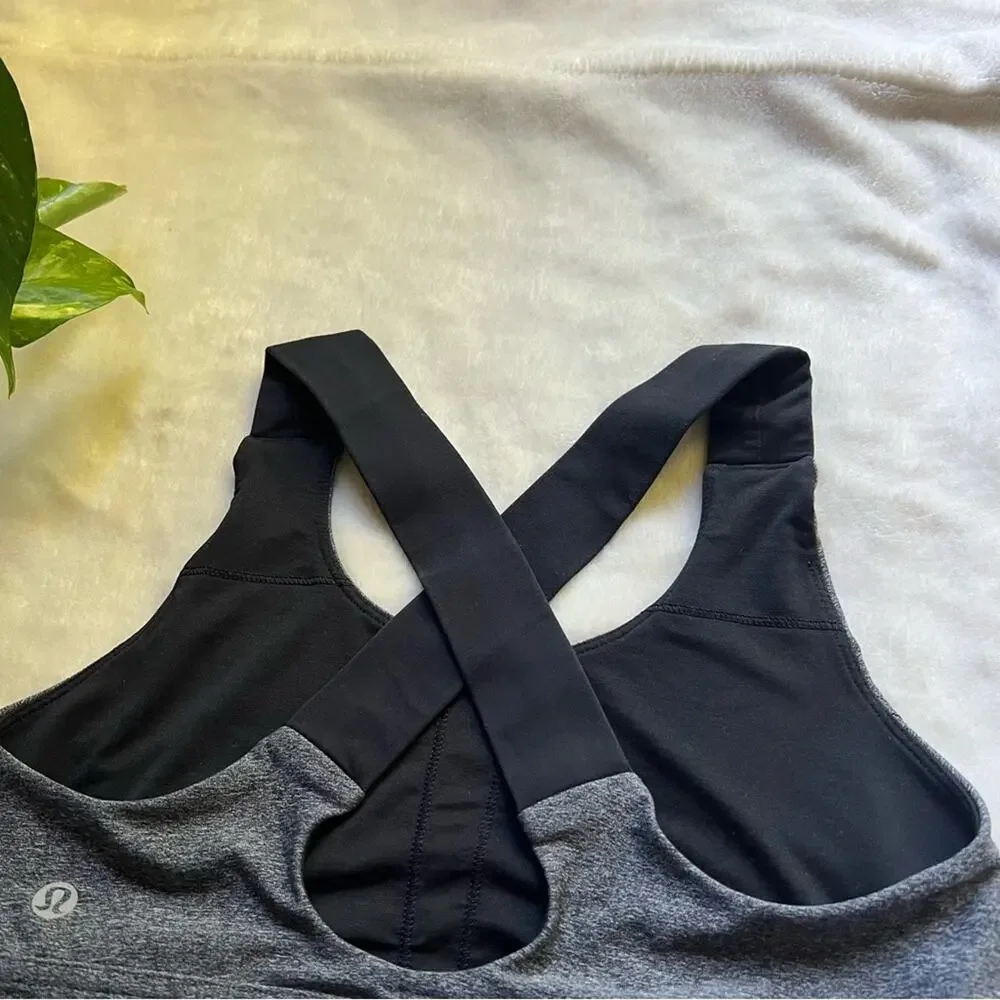 Lululemon All Sport Bra III in Heathered Black / Black